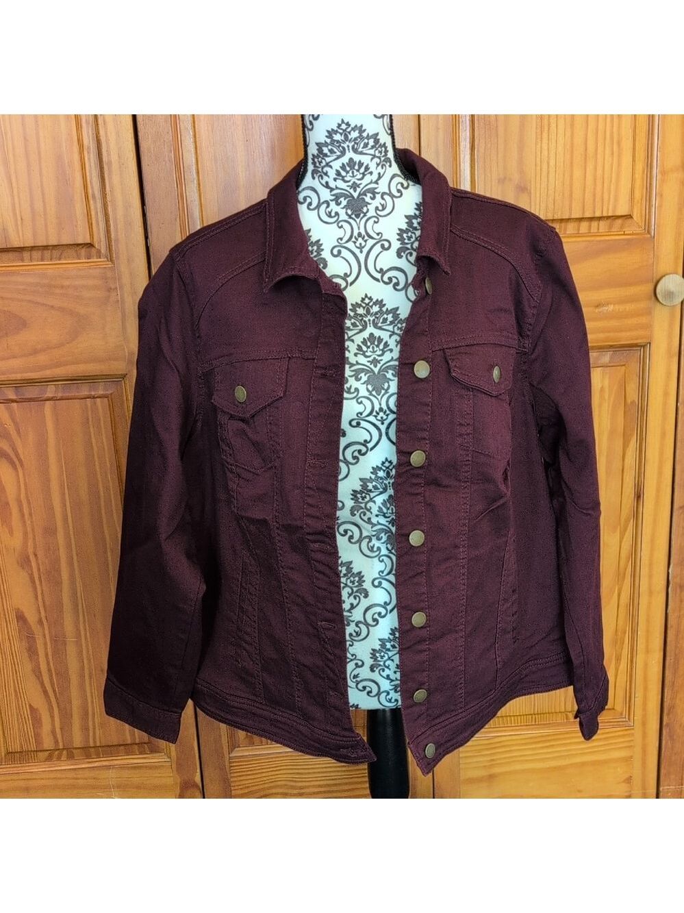 Westport Women's Maroon Jean Jacket 2X C276